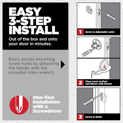 Kwikset Casey Entry Round Door Handle with Lock and Key, Secure Keyed Reversible Lever Exterior, for Front Entrance and Bedrooms, Matte Black, Pick Resistant Smartkey Rekey Security and Microban