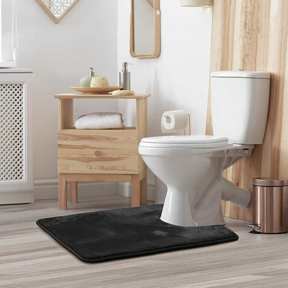 Clara Clark Bathroom Rugs, Velvet Memory Foam Bath Mat, Non-Slip, Machine Washable Bath Rugs - Dries Quickly, Ultra Soft Plush Bath Mats for Bathroom, 20 x 24, Black