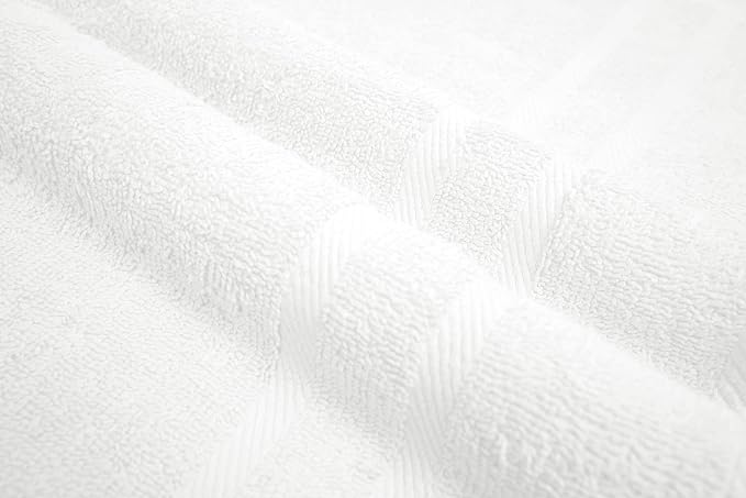 Looperry Small White Bath Towel Set of 6-100% Cotton 23x46 Shower Towels in 450 GSM. Lightweight & Absorbent Quick Dry Towel for Showering, Pet Drying, Spas & Salons. Terry Ringspun White Gym Towels