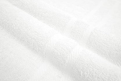 Looperry Small White Bath Towel Set of 6-100% Cotton 23x46 Shower Towels in 450 GSM. Lightweight & Absorbent Quick Dry Towel for Showering, Pet Drying, Spas & Salons. Terry Ringspun White Gym Towels