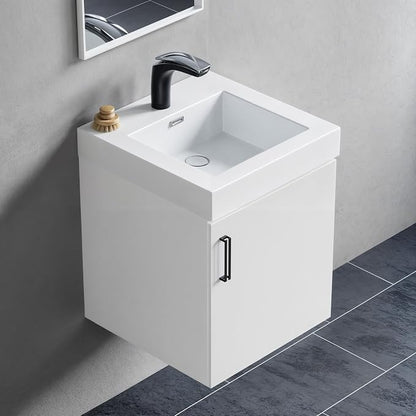 Dowell 18" Bathroom Sink,Single Bowl Vanity Basin,Rectangular Drop-In Bathroom Sink with Overflow,White-000 1818BP