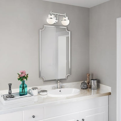 Livex Lighting 5712-05 Transitional Two Light Bath Vanity from Oldwick Collection Finish, Polished Chrome 15 x 7.25 x 8.25