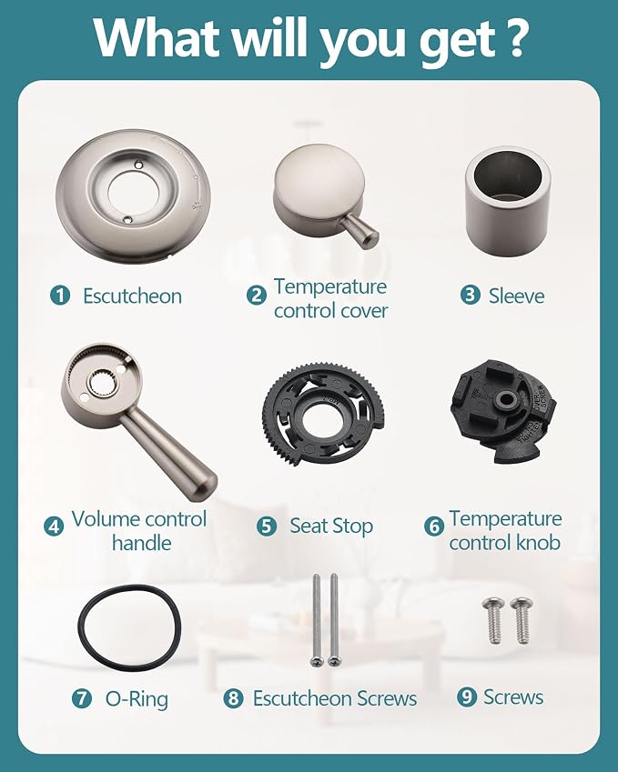 Shower Trim Kit Compatible with Delta 17& 1700 Series, Shower Cover Plate with Handle, Brushed Nickel(Valve& Catridge Not Inclued)