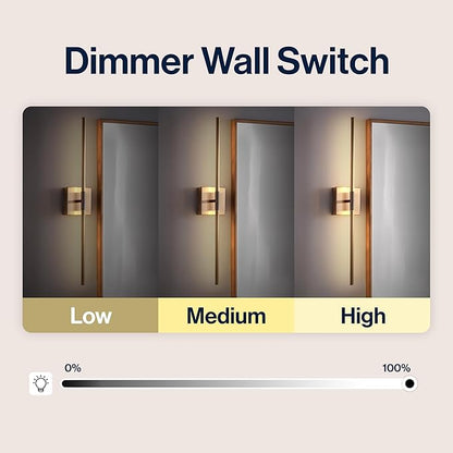 JONATHAN Y 28" Brass Gold Modern Dimmable Integrated LED Wall Sconce, Metal Vanity Light for Bathroom Mirror Bedroom Hallway, Sleek Hardwired Wall Lamp Fixture, 3000K (JYL7022B)