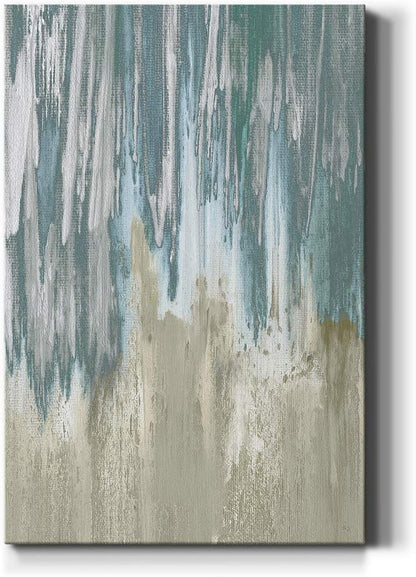 Renditions Gallery Canvas Wall Art Modern Paintings & Prints Decorations Blue Grey Waterfall Canvas Abstract Wall Hanging Artwork Prints for Bedroom Living Room Office - 18"x27" LT02