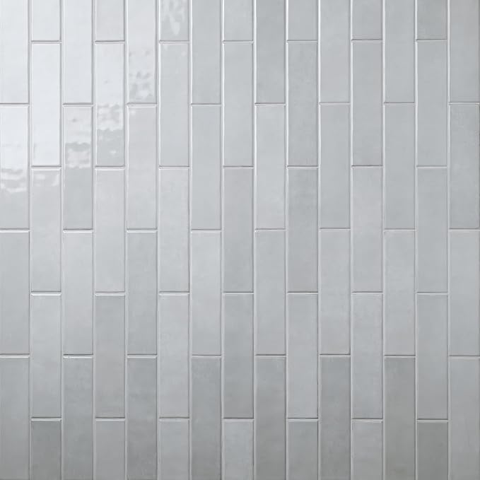 MSI Renzo Sky 3 Inch x 12 Inch Glossy Ceramic Subway Wall for Bathroom, Kitchen Backsplash, Accent Shower Wall Tile