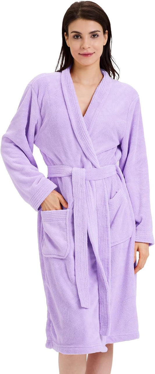 Towel Robe for Women – Soft Absorbent Kimono Bathrobe, Quick-Dry Spa Shower & Hotel Use
