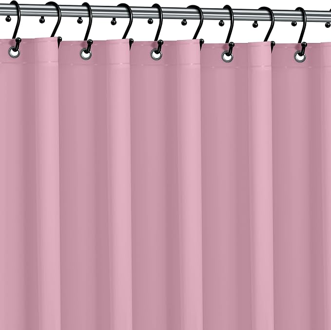 No Smell Shower Curtain Liner 72x72 Pink - PEVA Plastic Shower Curtain for Bathroom, PVC-Free Waterproof Pink Shower Liner with Metal Grommets and Magnet-Weighted Bottom Hem - Washable Liner