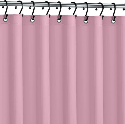 No Smell Shower Curtain Liner 72x72 Pink - PEVA Plastic Shower Curtain for Bathroom, PVC-Free Waterproof Pink Shower Liner with Metal Grommets and Magnet-Weighted Bottom Hem - Washable Liner