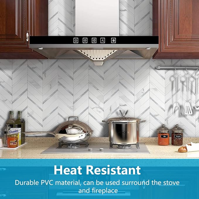 STICKGOO Herringbone Tile Peel and Stick Backsplash for Kitchen&Bathroom