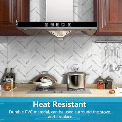 STICKGOO Herringbone Tile Peel and Stick Backsplash for Kitchen&Bathroom