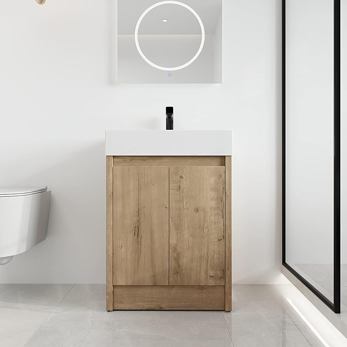 Malwee 24 Inch Bathroom Vanity with Sink, 24 Freestanding Bathroom Vanity, Mordern Single Sink Bathroom Floor Stand Vanity Combo, Bath Freestanding Cabinet Set with Ample Storage (03624MA)
