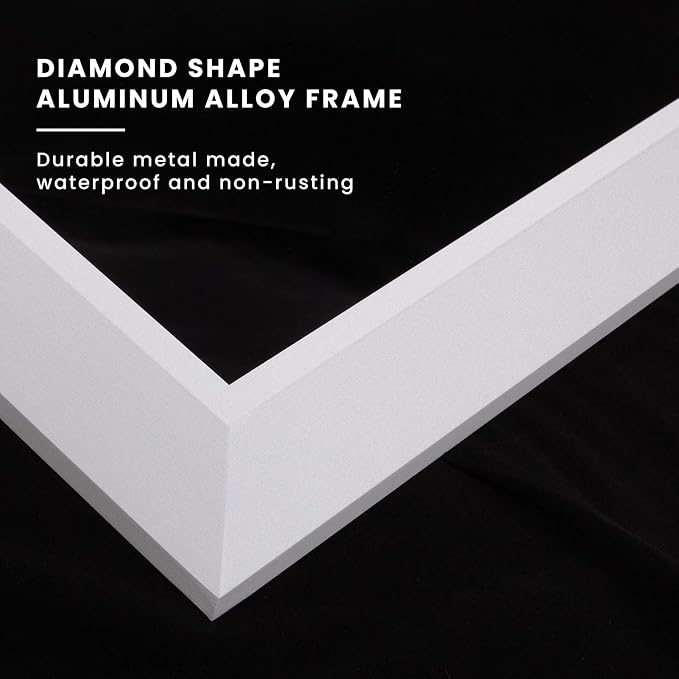 Bathroom Mirror for Wall, 40x30 Inch (White) | HD Reflection, Tempered Glass, Thick Metal Framed Rectangle Mirrors for Over Sink, Vanity, Bedroom, Living Room, Entryway.