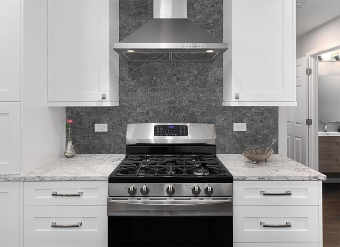 StyloVue 100 Pieces Peel and Stick Backsplash for Kitchen, 3" x 6" PVC Subway Tile 2026 Upgraded Gray Concrete Stone Backsplash Stick on Tile Elevate Kitchen Fireplace RV