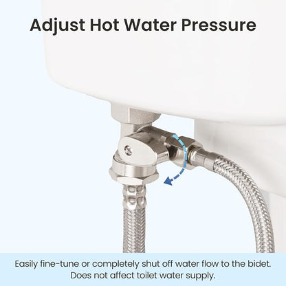 LUXE Bidet 7/8" x 7/8" x 3/8" Nickel Cold Water Shut-Off Valve T-Adapter | Only Compatible with NEO Plus Series Bidet Attachments