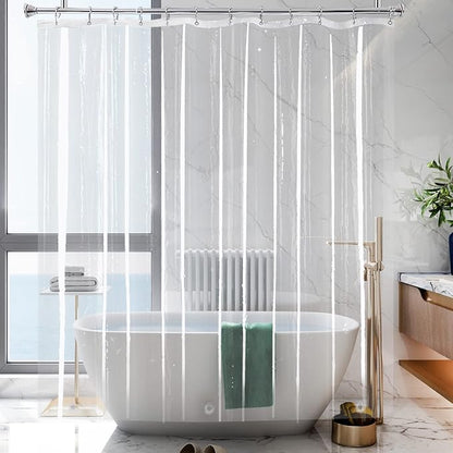 72x84 Extra Long Shower Curtain Liner Clear, Waterproof Heavy Duty | Transparent Plastic PEVA Vinyl Waterproof Inside Tall Shower Liner with 3 Magnets and Rustproof Grommets