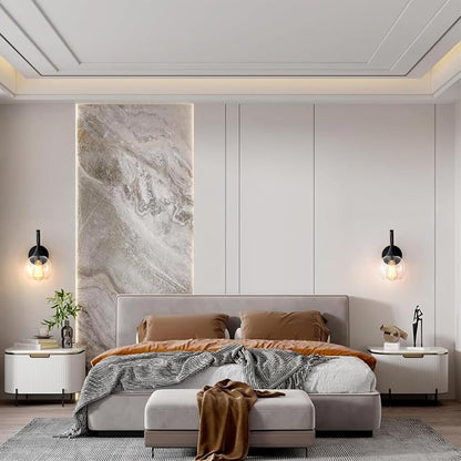 1-Light Bathroom Wall Sconces,Matte Black Sconces Wall Lighting | with Clear Glass Shade, Modern Vanity Light Fixtures, Indoor Lamp Wall Mount Light for Mirror, Bedroom, Bathroom