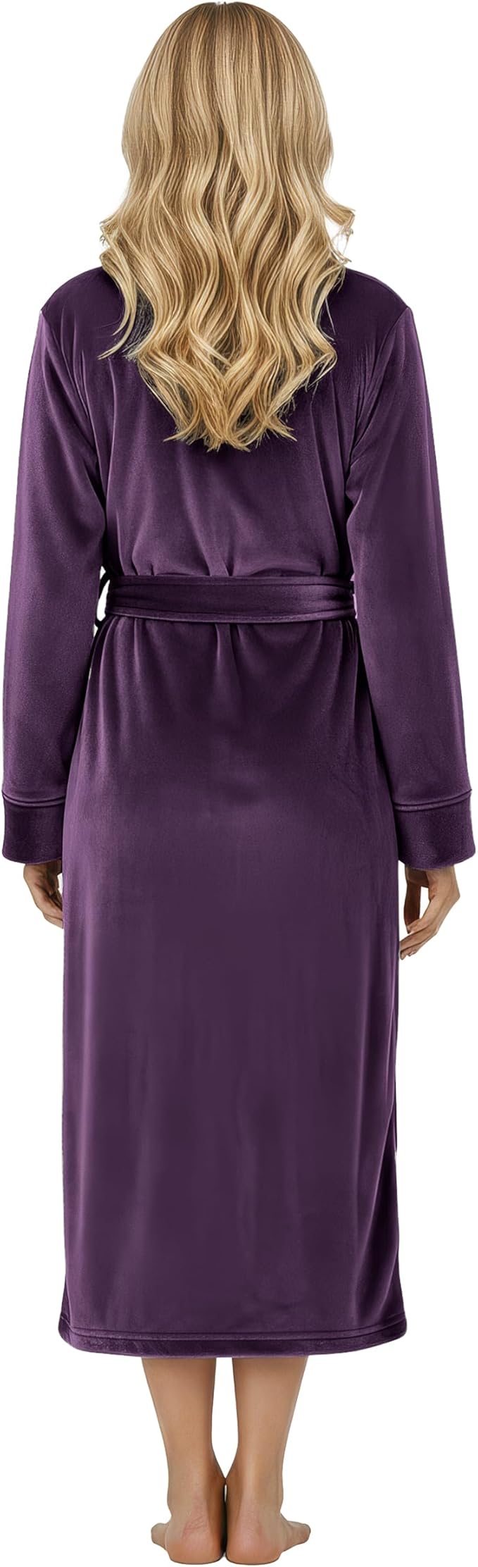 NY Threads Women's Fleece Shawl Collar Bathrobe Plush Long Spa Robe, Medium