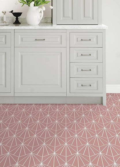 FloorPops Quartz Peel & Stick Floor Tiles, Pink