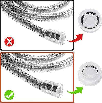 8Pcs Shower Flow Restrictor, White Water Flow Reducer Control Value | 2.5 GPM Shower Head Water Saver, Plastic, 0.56 0.54 0.21 in, Universal Size, 14mm Connector