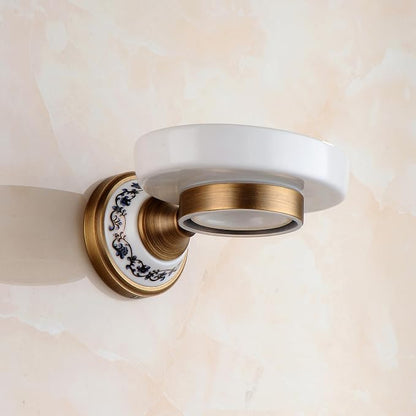 Antique Bronze Brass Soap Dish, Soap Holder Wall Mounted Bathroom Hardware Accessories,Porcelain Design