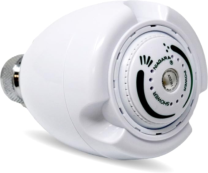 Niagara Conservation N2915N Earth Spa 3-Spray with 1.5 GPM 2.7-in. Wall Mount Adjustable Fixed Shower Head in White, 1-Pack | Bathroom Shower Head Sprayer with Pressure Compensation Technology