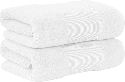 Modern Threads - Air Cloud 2-Pack 100% Zero-Twist Cotton Bath Sheet Set - Super Absorbent & Quick Dry - 500 GSM - Soft & Plush, White