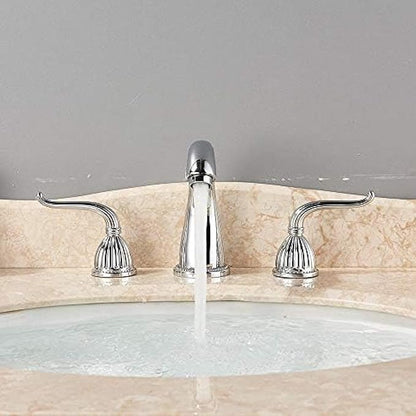 Basin Faucet Deck Mounted Bathroom Mixer Crane Dual Handle 3 Hole Cold and Hot Washing Tap-Antique Brass,Gold(Chrome)