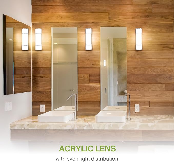 ASD LED 18 Inch Flush Mount Vanity Lighting Fixture | 20W 1650LM 3000K-5000K 120V | 3CCT, Dimmable, Energy Star, ETL Listed | Bathroom Linear Wall Light Bar, Long Tube Bath Sconce | Nickel, 4 Pack
