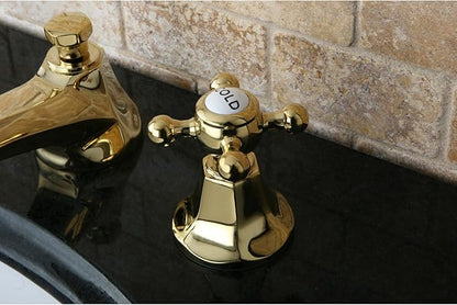 Kingston Brass KS4462BX Metropolitan Widespread Lavatory Faucet with Metal Cross Handle, Polished Brass,8-Inch Adjustable Center