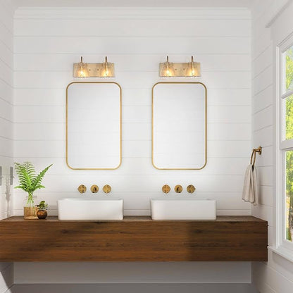 KSANA Gold Bathroom Light Fixtures, 2-Light Modern Vanity Lights for Bathroom, 13.5-inch Bathroom Lighting Lights Over Mirror