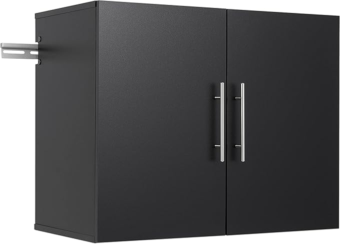 Prepac's HangUps Upper Storage Cabinet - Elegant and Spacious Wall Cabinets to Maximize Your Storage, 36" Size, Classic Black Finish