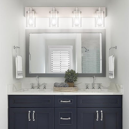 Aipsun Brushed Nickel Bathroom Light Fixtures 4 Lights Vanity Light for Bathroom Lighting Fixtures Over Mirror(Exclude Bulb)