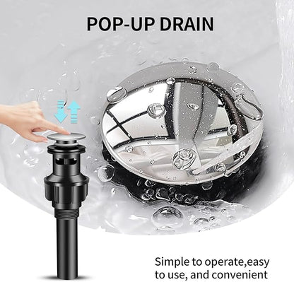 Chrome Bathroom Faucet Single Hole Single Handle Vanity Modern Sink RV Bathroom Faucet with Pop-up Drain for 1 - or 3 Hole Sink (Chrome)