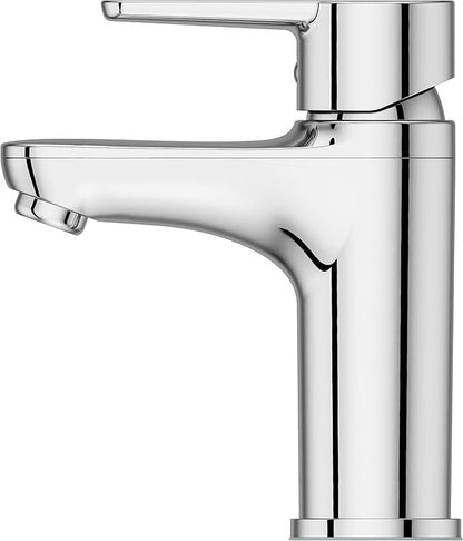 Pfister Pfirst Modern Bathroom Sink Faucet, Single Handle, Single Hole, Polished Chrome Finish, LG1420600
