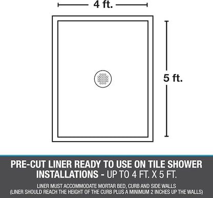 Oatey PVC Shower Pan Liner Kit Gray 5' x 6'