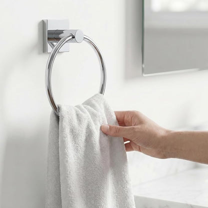 24-Inch Wall Mounted Towel Racks for Bathroom – Space Saver 4-Piece Durable Stainless Steel Bathroom Hardware Set with Towel Bar, Towel Ring, Toilet Paper Holder & Hook, Chrome