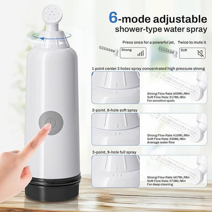 Portable Bidet for Travel with 6 Spray Settings, High Pressure Handheld, Rechargeable Electric Portable Bidet for Women & Men (Blue)