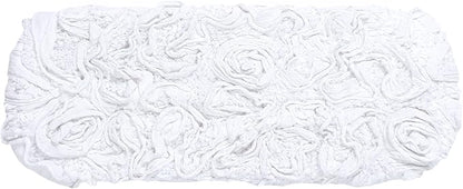 Home Weavers Bell Flower Toilet Tank Lid Cover – 10"x22", 100% Cotton, Tufted, Soft & Absorbent, Non-Slip, Machine Washable Bathroom Décor, White