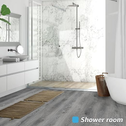 Art3d Wood Textured Peel and Stick Vinyl Floor Tiles, 40-Pack, Gray