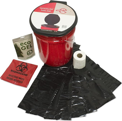 Honey Bucket Style Toilet Complete Set with Liner and Chemicals