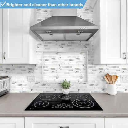 Yipscazo 2026 New Upgrade Peel and Stick Smooth Matte Finish Backsplash, PVC Wall Tiles Stick on Tiles for Backsplash Kitchen, Bathroom, Fireplace (20 Sheets, Marble White)
