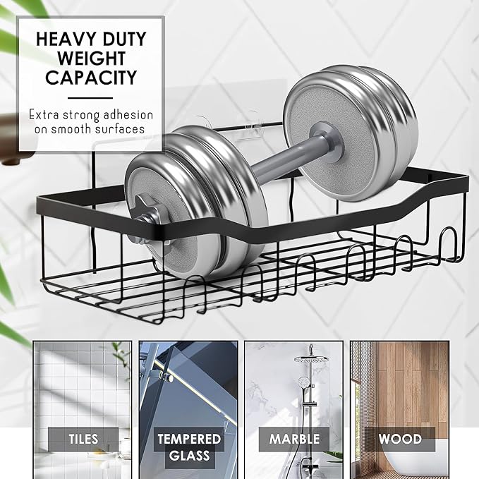 Clara Clark Bathroom Accessories Set - 28PC Bathroom Set with Adhesive Corner Shower Caddy Hanging, Bathroom Sets with Shower Curtain and Rugs, Sage Green Shower Curtain Set with Bathroom Trash Can