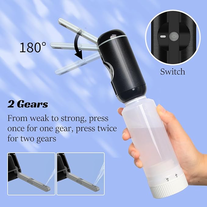 Portable Bidet for Travel,Rechargeable Travel Bidet Sprayer with Adaptor, Waterproof High Pressure Handheld Bidet for Women Men Personal Hygiene,Black