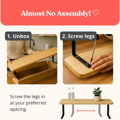 Over The Sink Shelf for Tall Faucet - Space-Saving Bathroom Over Faucet Kitchen Narrow Counter Over Sink Organizer, 30” L 6.25” W 9.25” H Metal Above Sink Shelf Top of Sink [Waterproof]