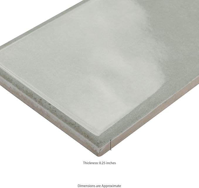 MSI Renzo Jade 3" x 3" Glossy Ceramic Subway Wall Tile, Bathroom & Kitchen, 1 Count, 1 Piece, Sample