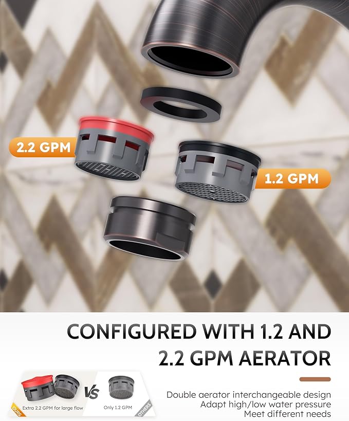 WOWOW Bathroom Faucet 4 inch Centerset Oiled Rubbed Bronze Bathroom Sink Faucet Lift Rod Drain Assembly Stainless Steel Faucets for Bathroom Faucet Retro Lavatory