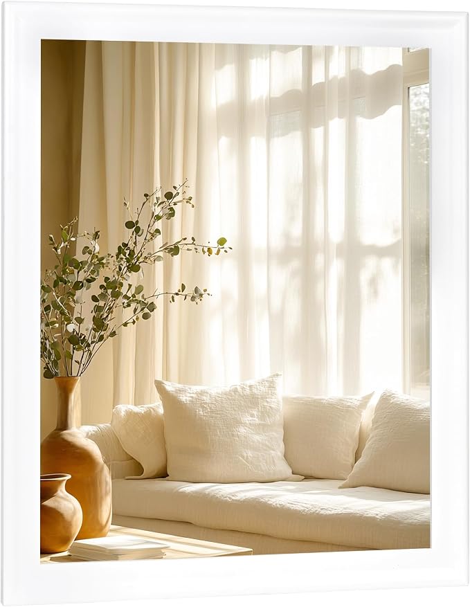 White Wall Mirror for Bathroom,Rectangle Large 30 x 36 inch Vanity Mirrors | Rustic Hanging Mirror for Living Room,Bedroom,Entryway