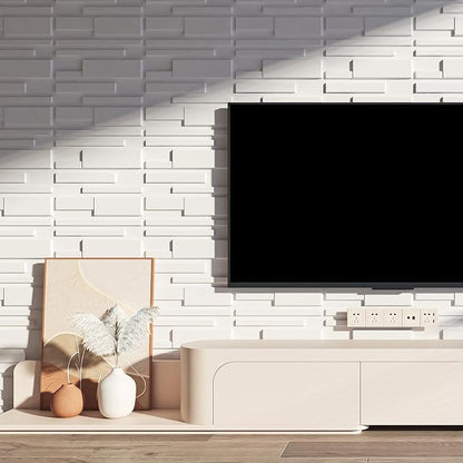 Art3d 20 Pack Decorative 3D Wall Panels, 19 Sq.Feet PVC Interior Wall Décor, 11.8"x11.8", White