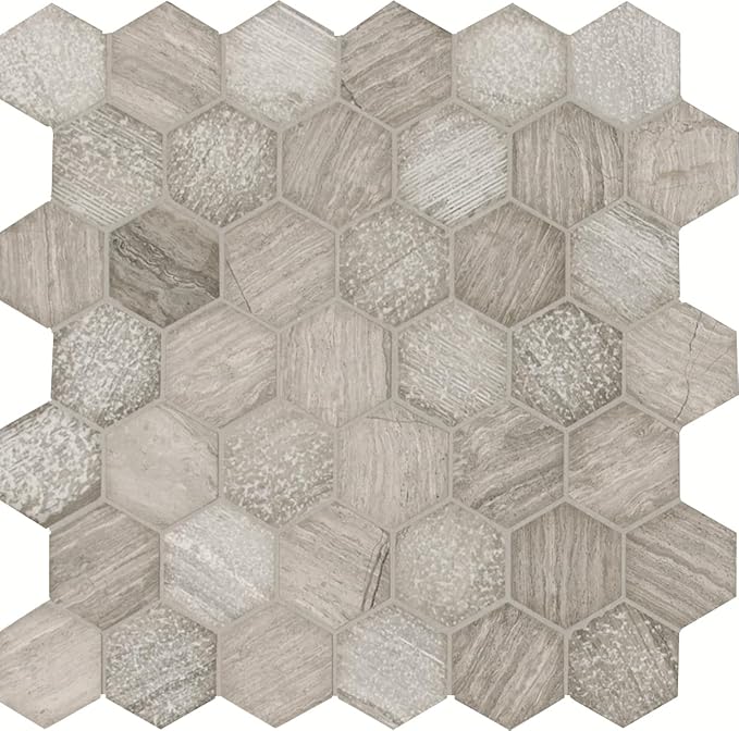 MSI Honeycomb Hexagon Natural Marble Tile for Kitchen Backsplash, Wall Tile for Bathroom, Floor Tile, Accent Wall Tile, and Shower Wall